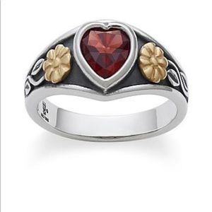 James Avery Garnet Heart Ring